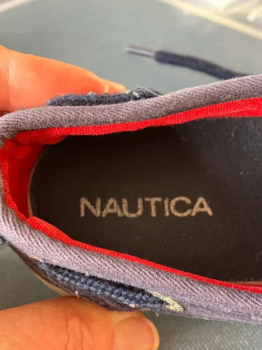Nautica toddler navy blue canvas loafers Summer boat shoes unisex  size 10